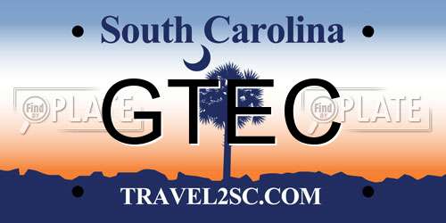 GTEC South Carolina License Plate