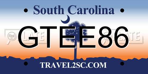 GTEE86 South Carolina License Plate