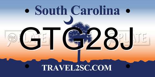 GTG28J South Carolina License Plate