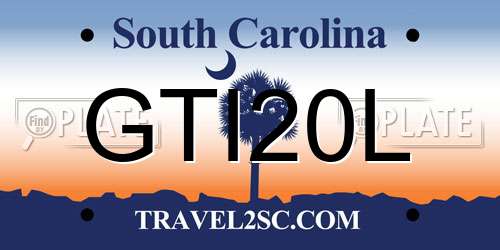 GTI20L South Carolina License Plate