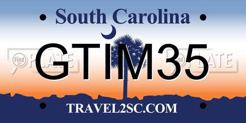 GTIM35 South Carolina License Plate