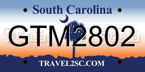 GTM2802 South Carolina License Plate