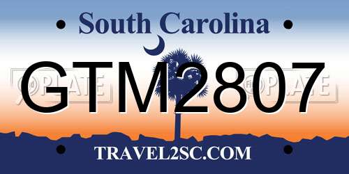 GTM2807 South Carolina License Plate