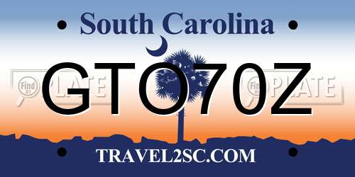 GTO70Z South Carolina License Plate