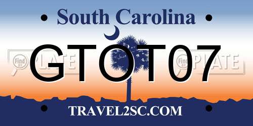 GTOT07 South Carolina License Plate