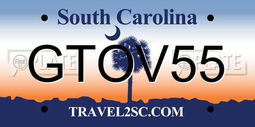 GTOV55 South Carolina License Plate