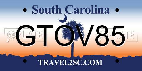 GTOV85 South Carolina License Plate