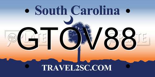 GTOV88 South Carolina License Plate