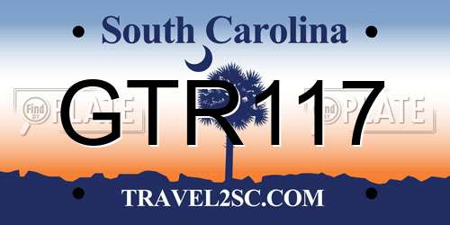 GTR117 South Carolina License Plate