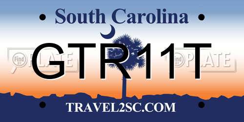 GTR11T South Carolina License Plate