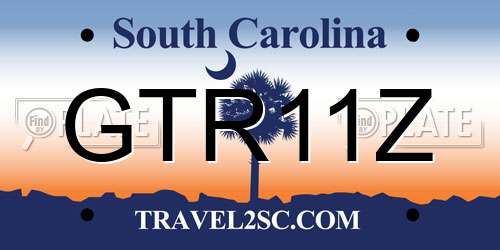GTR11Z South Carolina License Plate