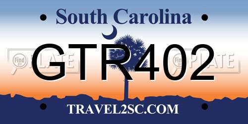 GTR402 South Carolina License Plate