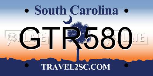 GTR580 South Carolina License Plate