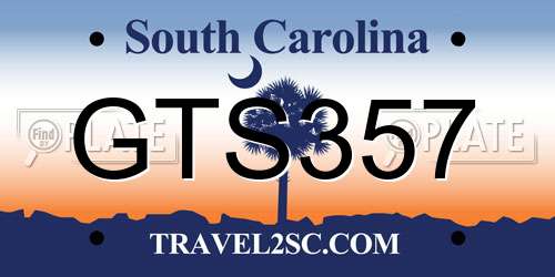 GTS357 South Carolina License Plate