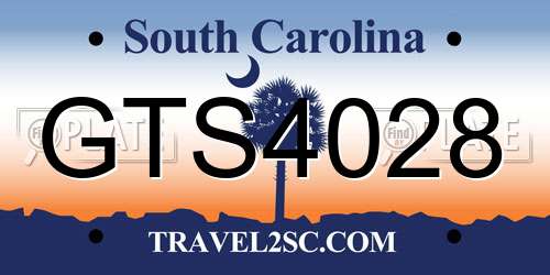 GTS4028 South Carolina License Plate