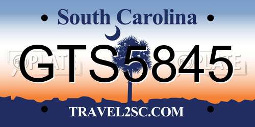 GTS5845 South Carolina License Plate