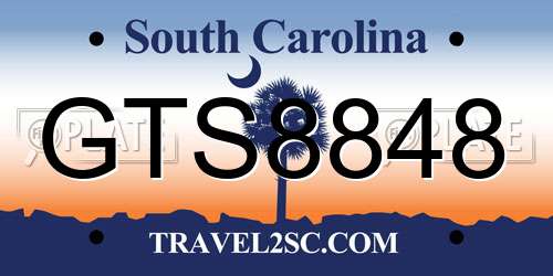 GTS8848 South Carolina License Plate
