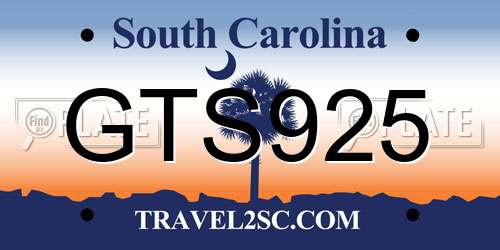 GTS925 South Carolina License Plate