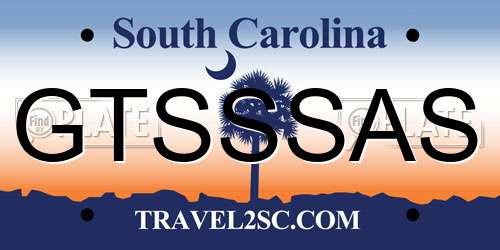 GTSSSAS South Carolina License Plate