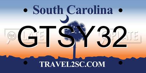 GTSY32 South Carolina License Plate