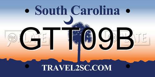 GTT09B South Carolina License Plate