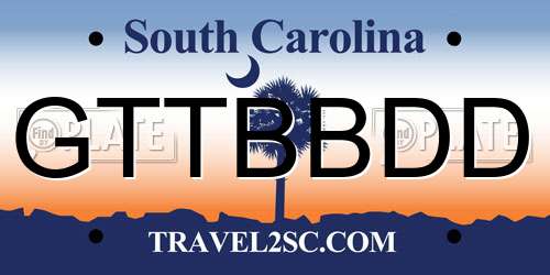 GTTBBDD South Carolina License Plate