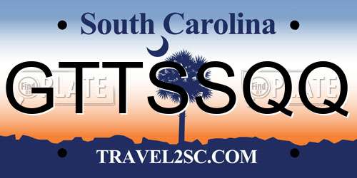 GTTSSQQ South Carolina License Plate