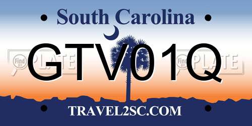 GTV01Q South Carolina License Plate
