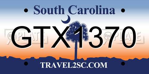 GTX1370 South Carolina License Plate