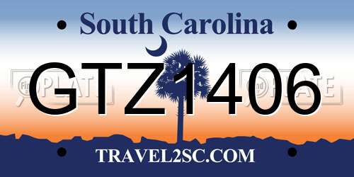GTZ1406 South Carolina License Plate