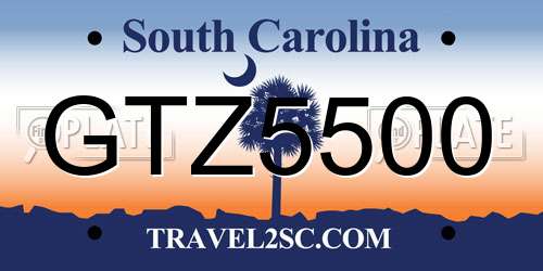 GTZ5500 South Carolina License Plate