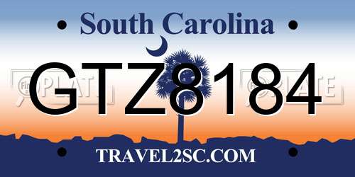 GTZ8184 South Carolina License Plate