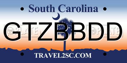 GTZBBDD South Carolina License Plate