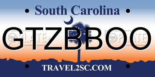 GTZBBOO South Carolina License Plate