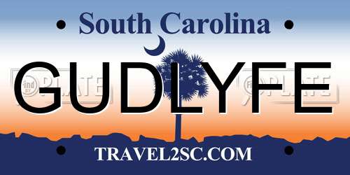 GUDLYFE South Carolina License Plate