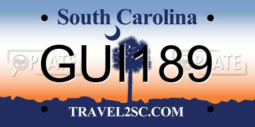 GUI189 South Carolina License Plate