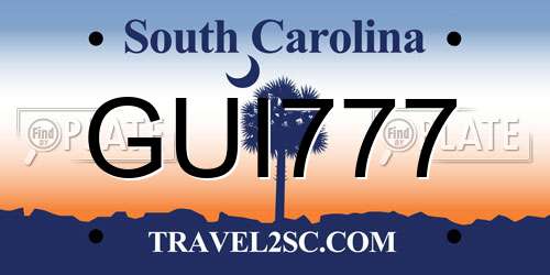 GUI777 South Carolina License Plate