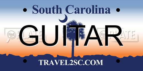 GUITAR South Carolina License Plate