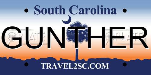 GUNTHER South Carolina License Plate