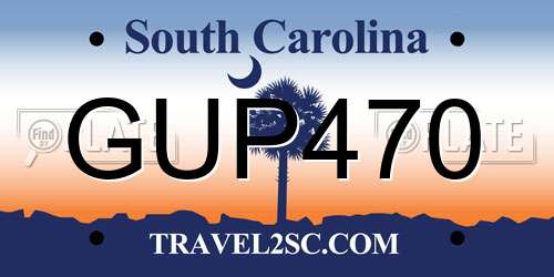 GUP470 South Carolina License Plate