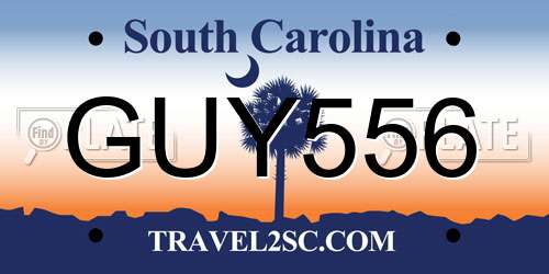 GUY556 South Carolina License Plate