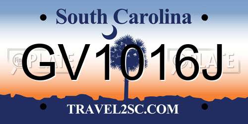GV1016J South Carolina License Plate