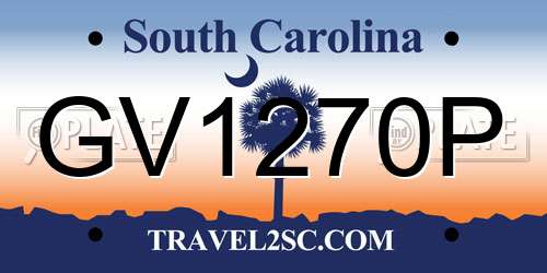 GV1270P South Carolina License Plate