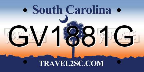 GV1881G South Carolina License Plate