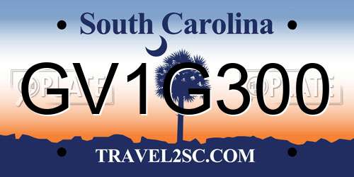 GV1G300 South Carolina License Plate