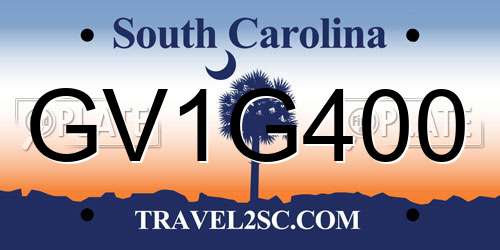 GV1G400 South Carolina License Plate