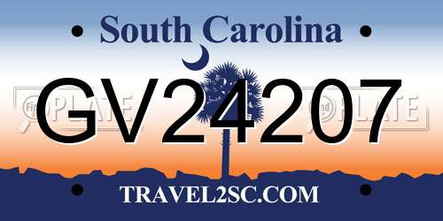 GV24207 South Carolina License Plate