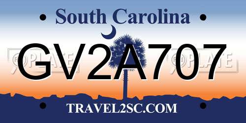 GV2A707 South Carolina License Plate