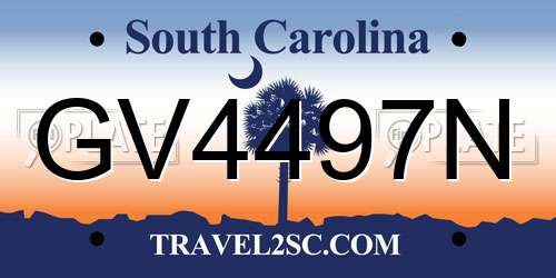 GV4497N South Carolina License Plate