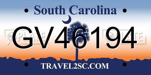 GV46194 South Carolina License Plate